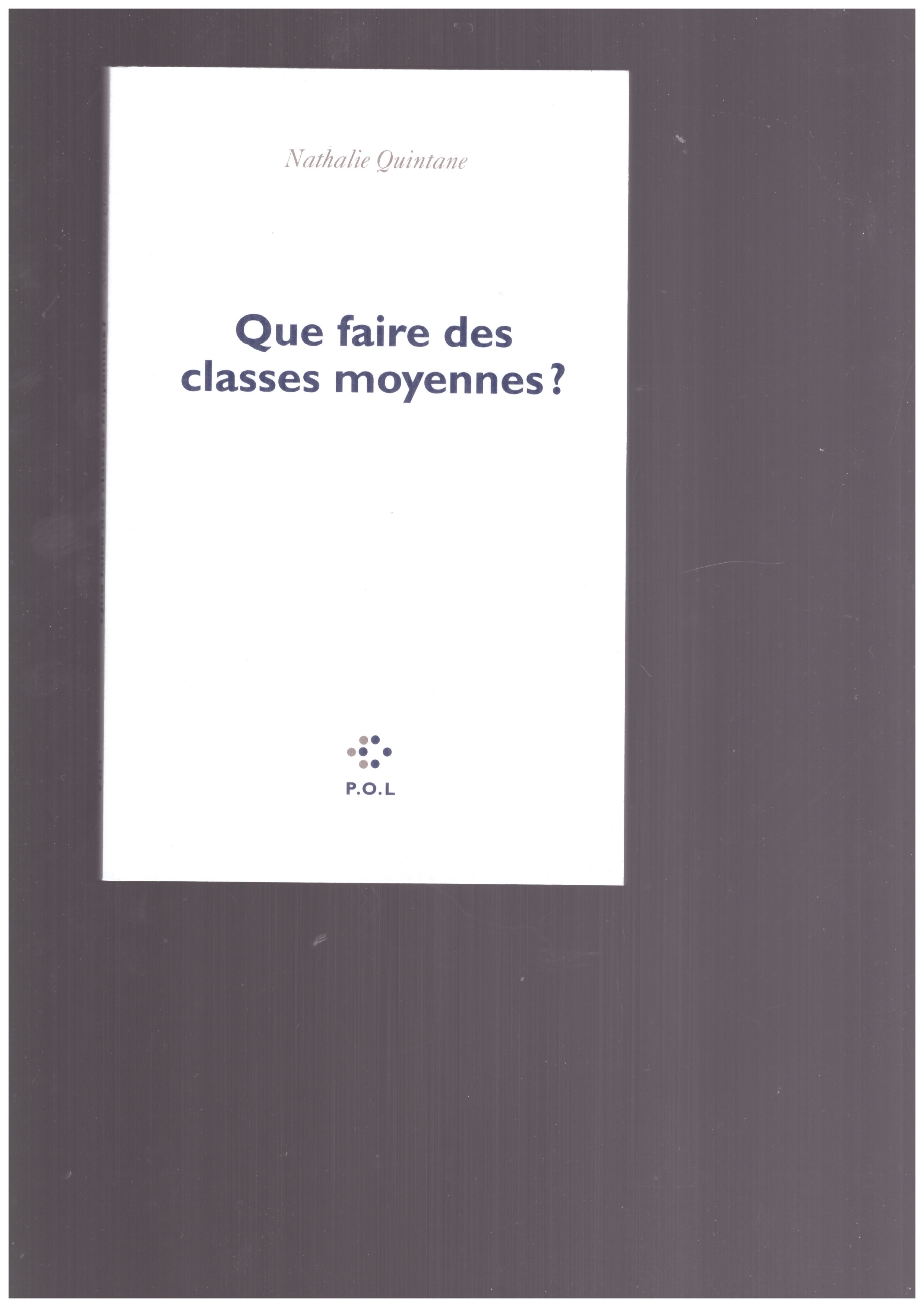 QUINTANE, Nathalie - Que faire des classes moyennes ?